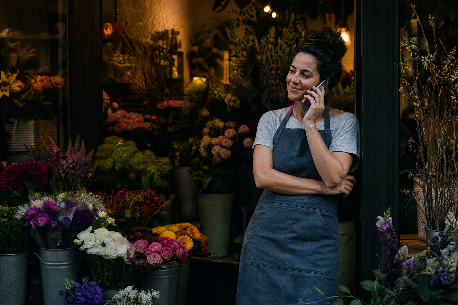 Business owner taking the call
